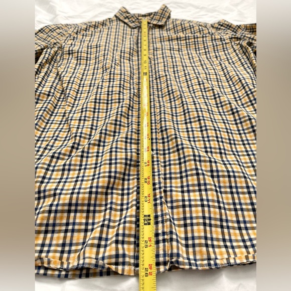 Banana Republic Mens Plaid Button Shirt | Camden Fit | Size M | Navy & Yellow - Picture 5 of 14